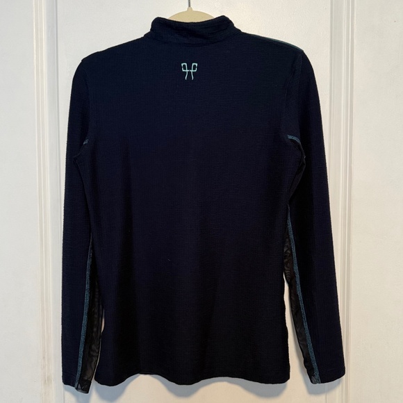 Horse Pilot Suntech Navy Quarter Zip Long Sleeve Top Mesh Medium Equestrian - Picture 9 of 14